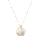 9ct Yellow Gold Mother Of Pearl Disc & Chain