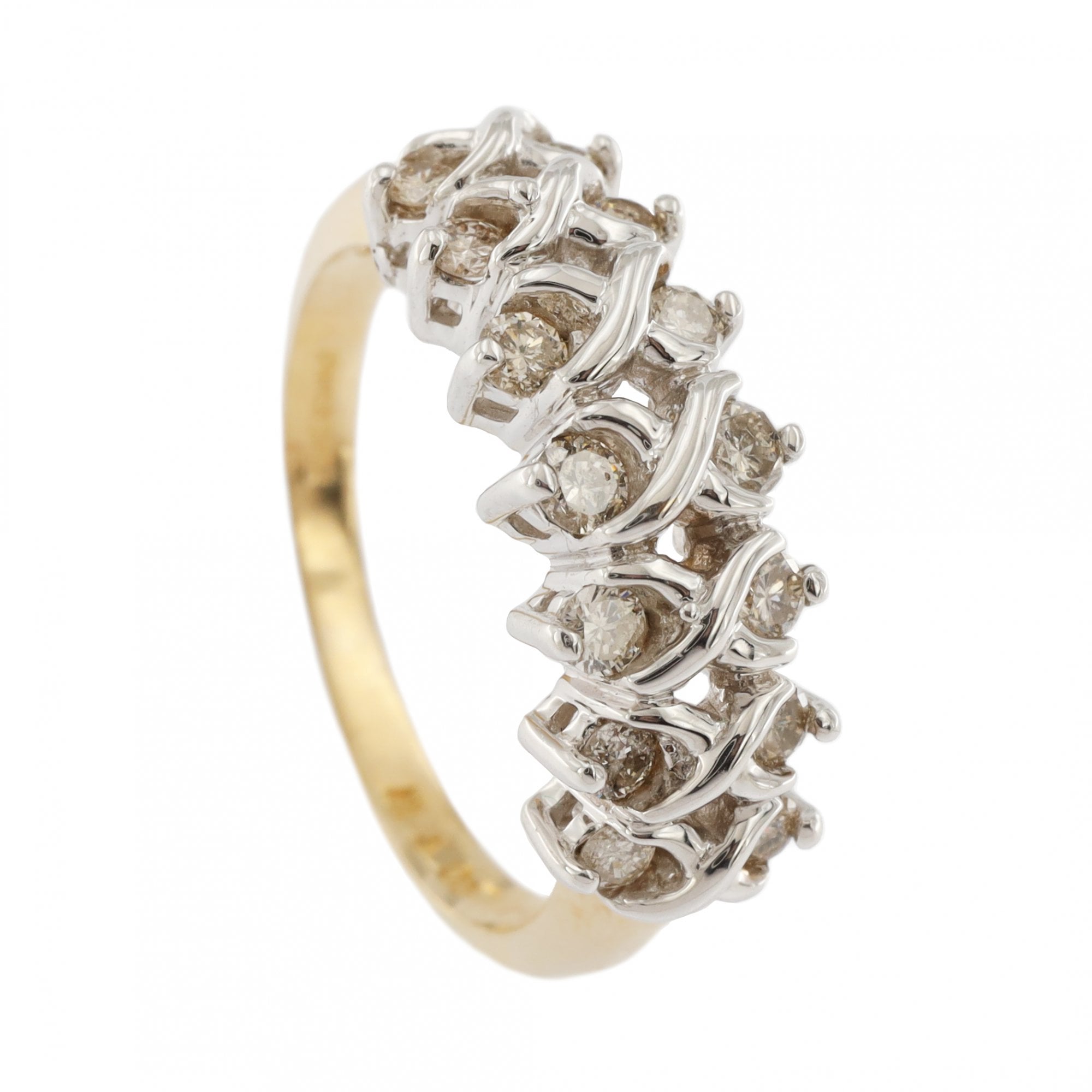 9ct Yellow Gold Diamond 0.50ct Double 1/2 Eternity Ring
