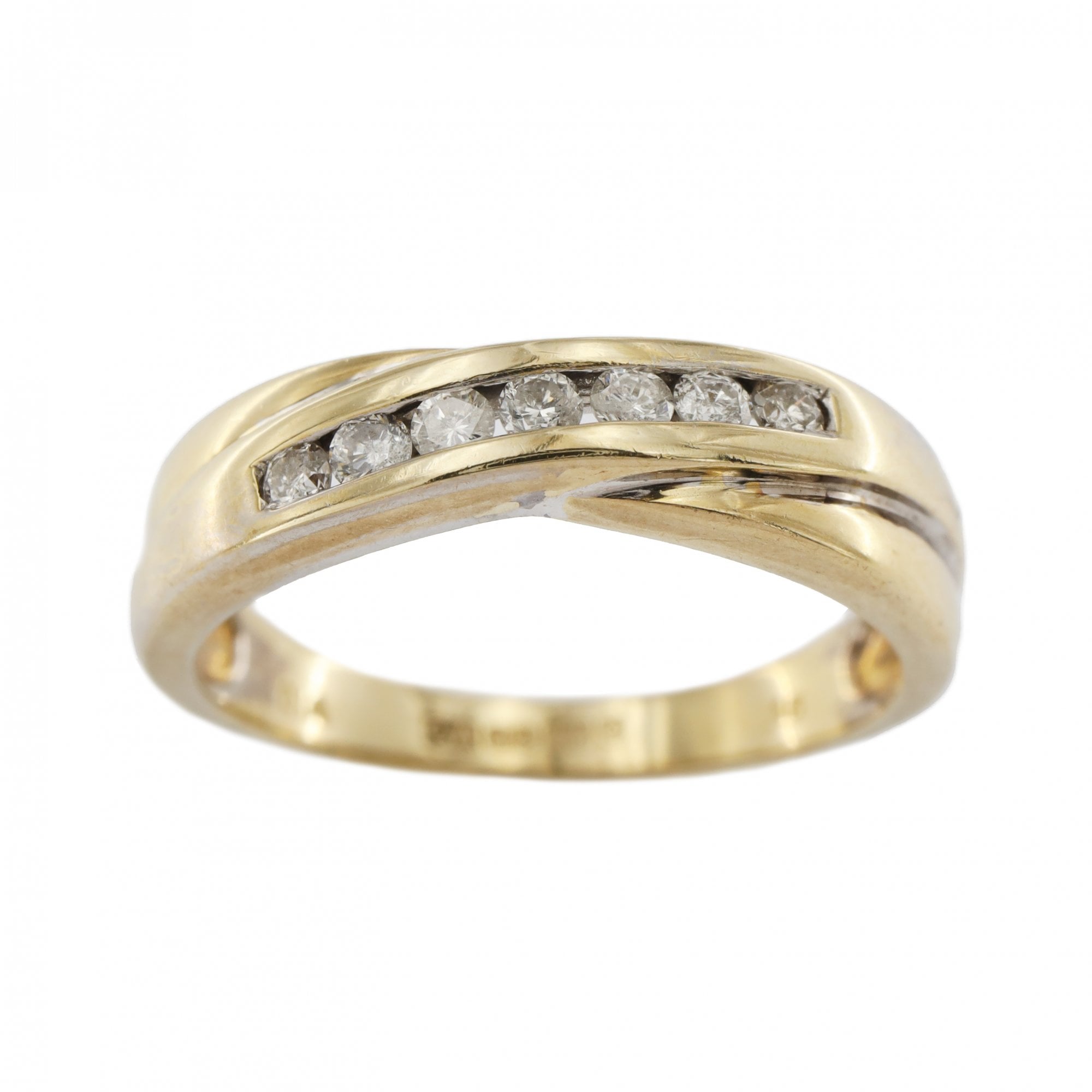 9ct Yellow Gold Diamond 0.15ct 1/2 Eternity Ring