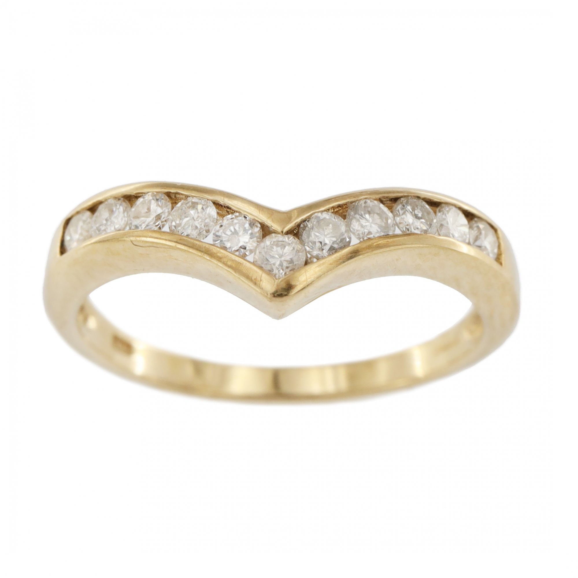 9ct Yellow Gold Diamond 0.33ct 1/2 V-Shape Eternity Ring