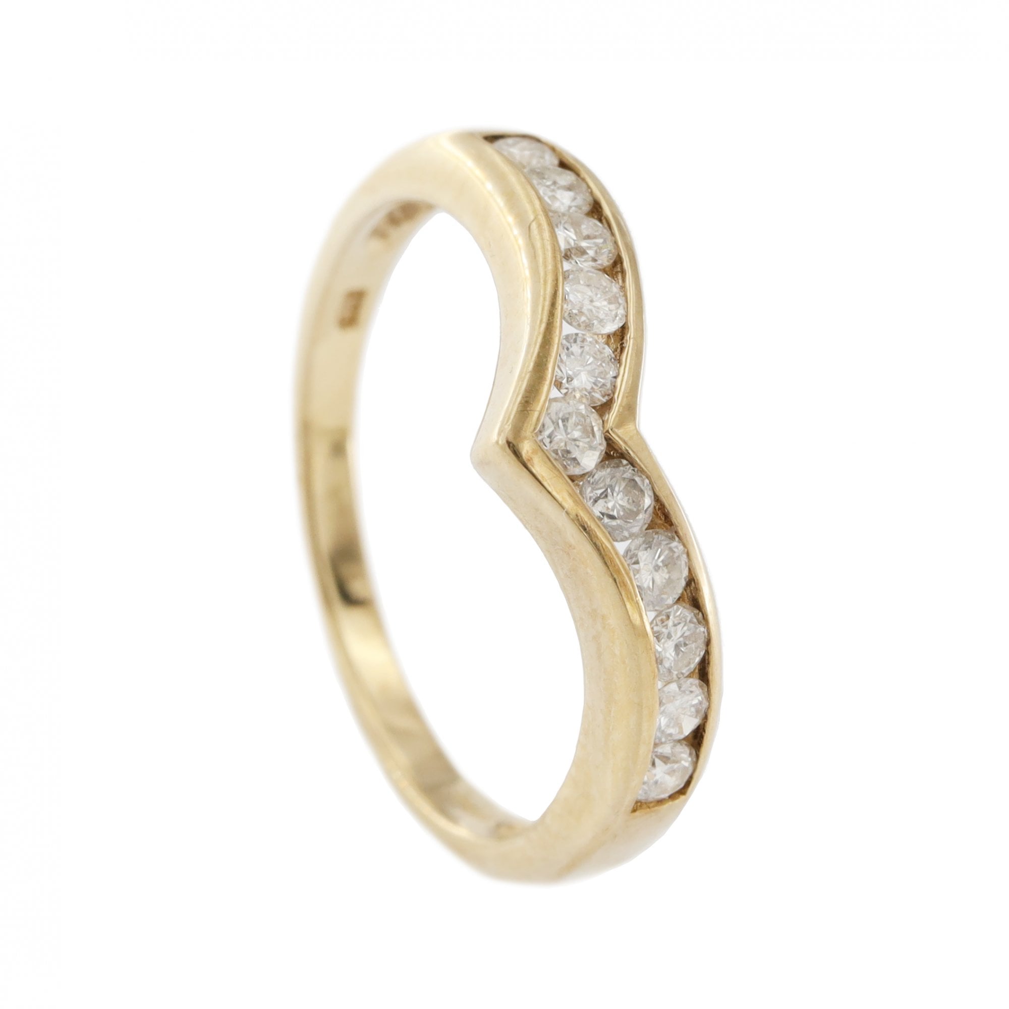 9ct Yellow Gold Diamond 0.33ct 1/2 V-Shape Eternity Ring