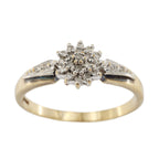 9ct Yellow Gold Diamond 0.20ct Cluster Ring