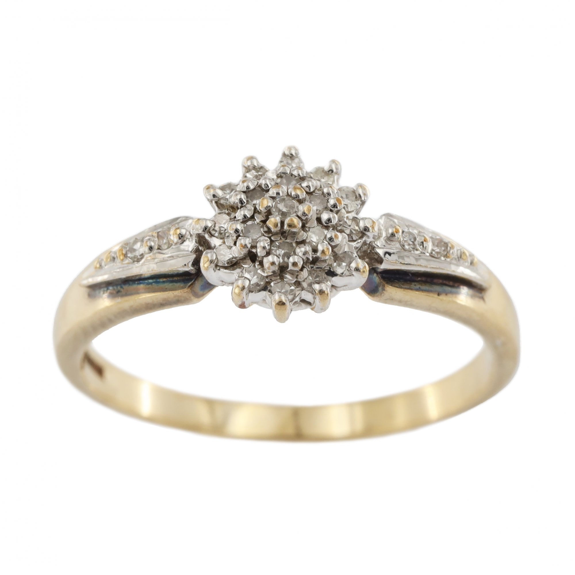 9ct Yellow Gold Diamond 0.20ct Cluster Ring