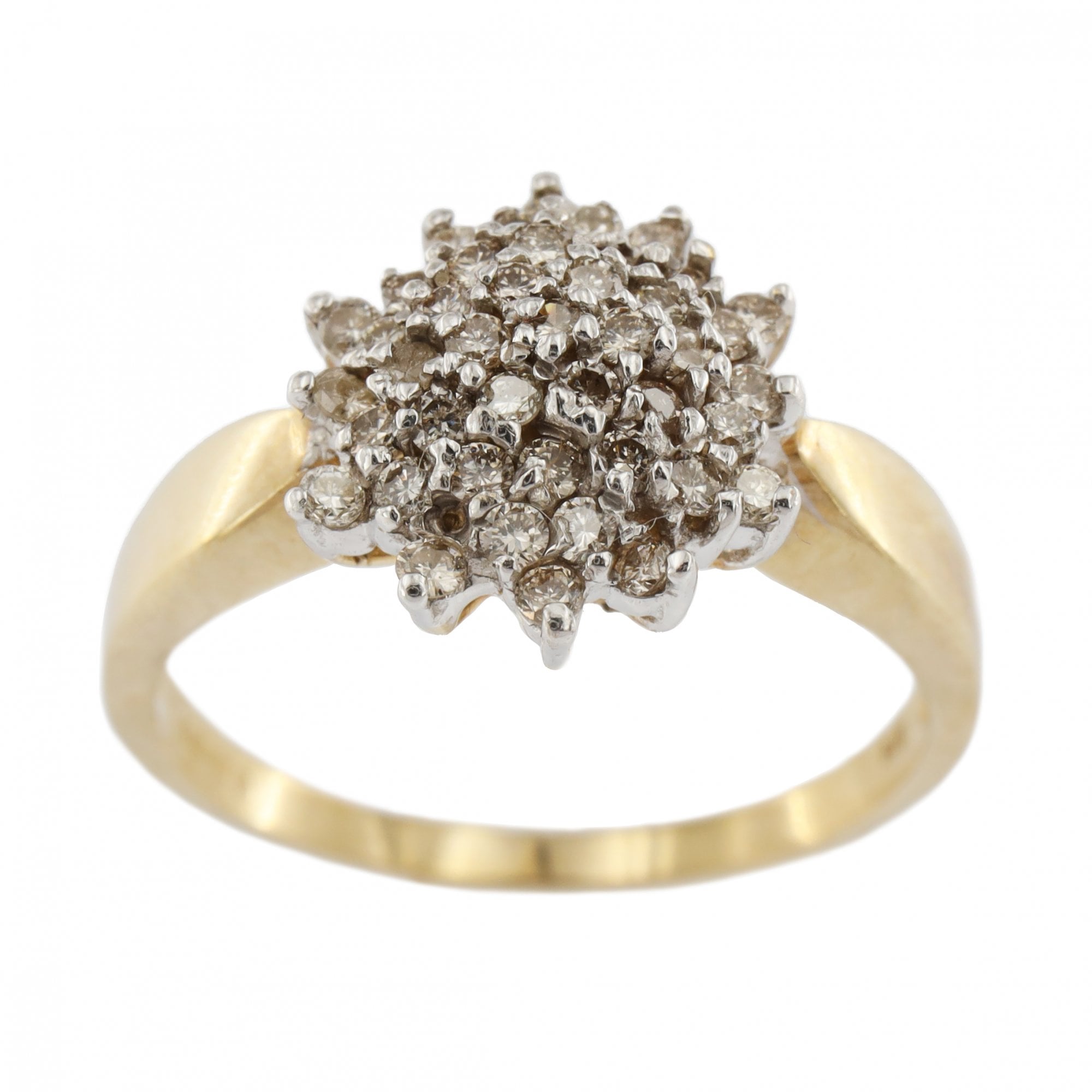 9ct Yellow Gold Diamond 0.50ct Cluster Ring