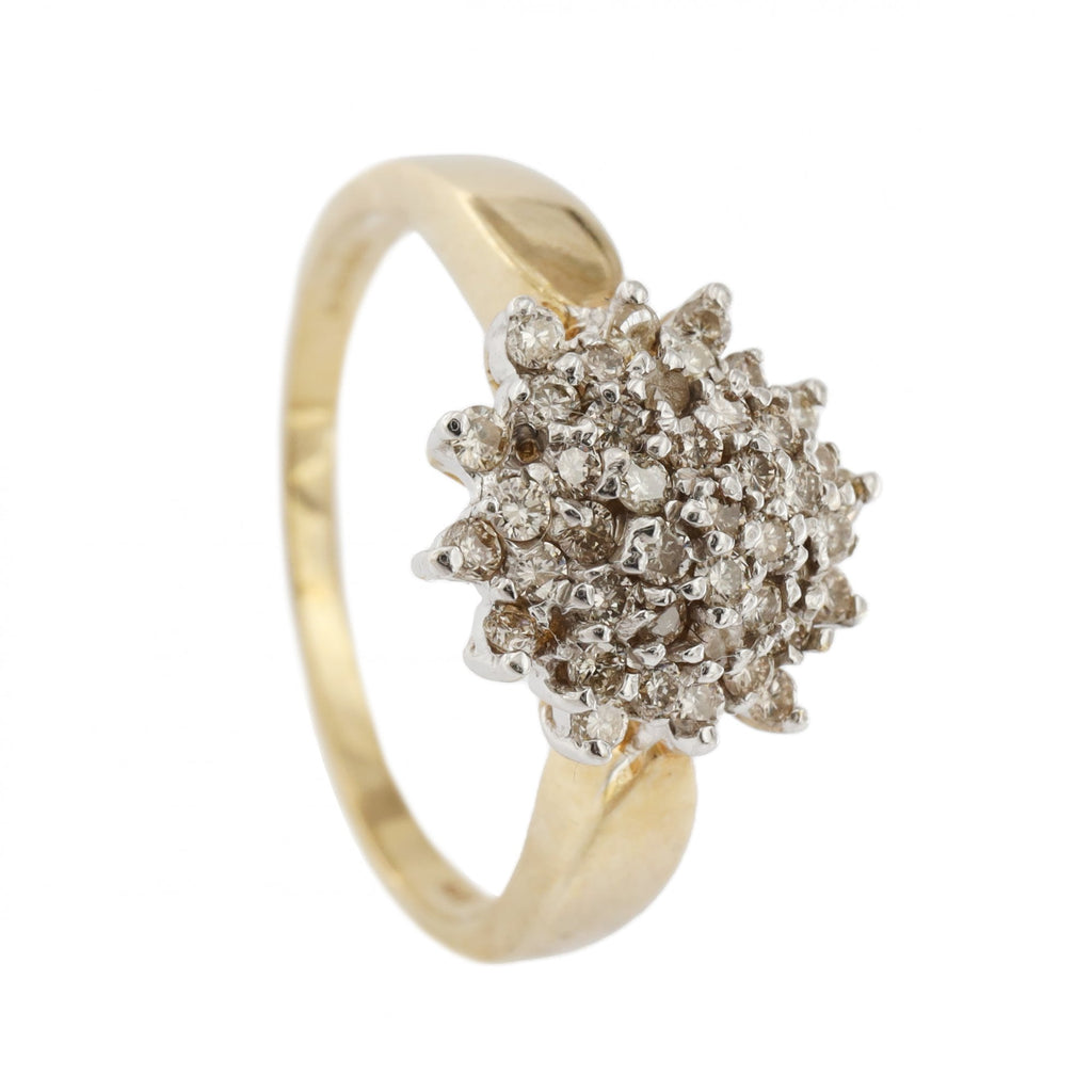 9ct Yellow Gold Diamond 0.50ct Cluster Ring