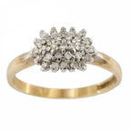9ct Yellow Gold Diamond 0.33ct Cluster Ring