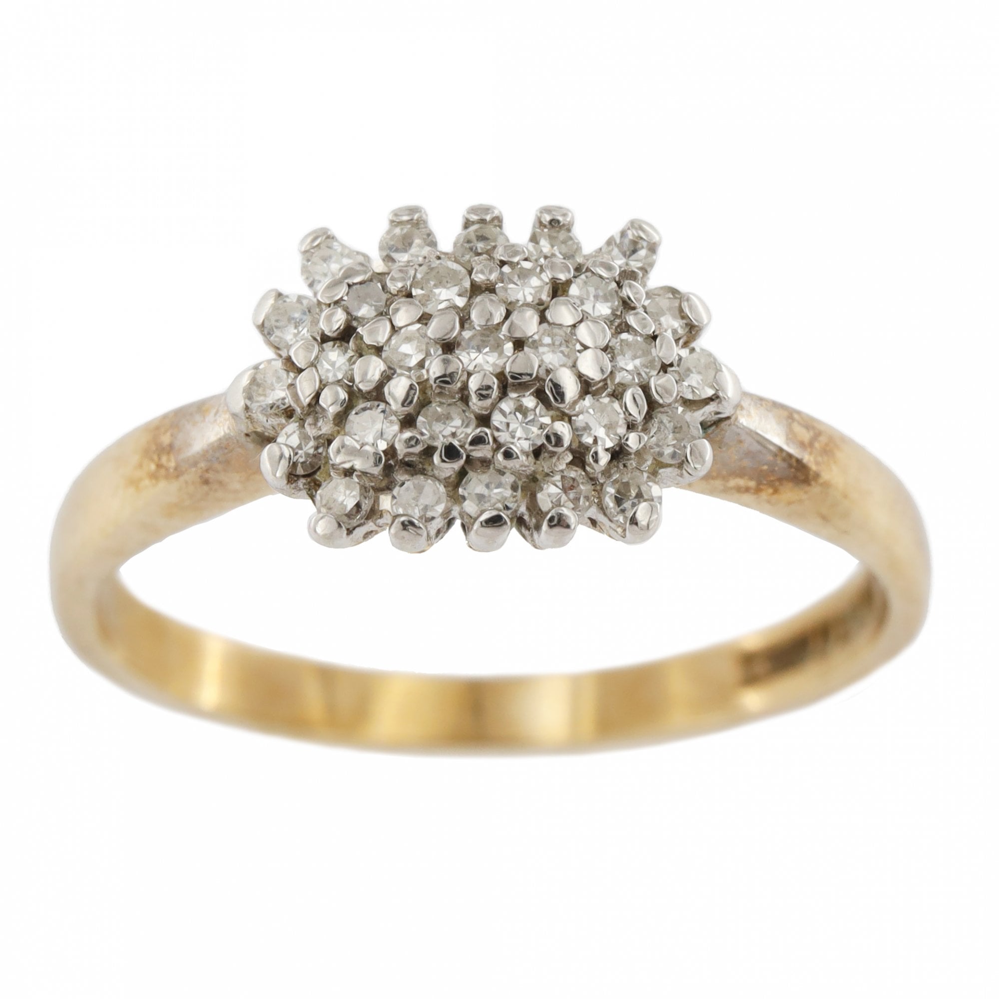 9ct Yellow Gold Diamond 0.33ct Cluster Ring