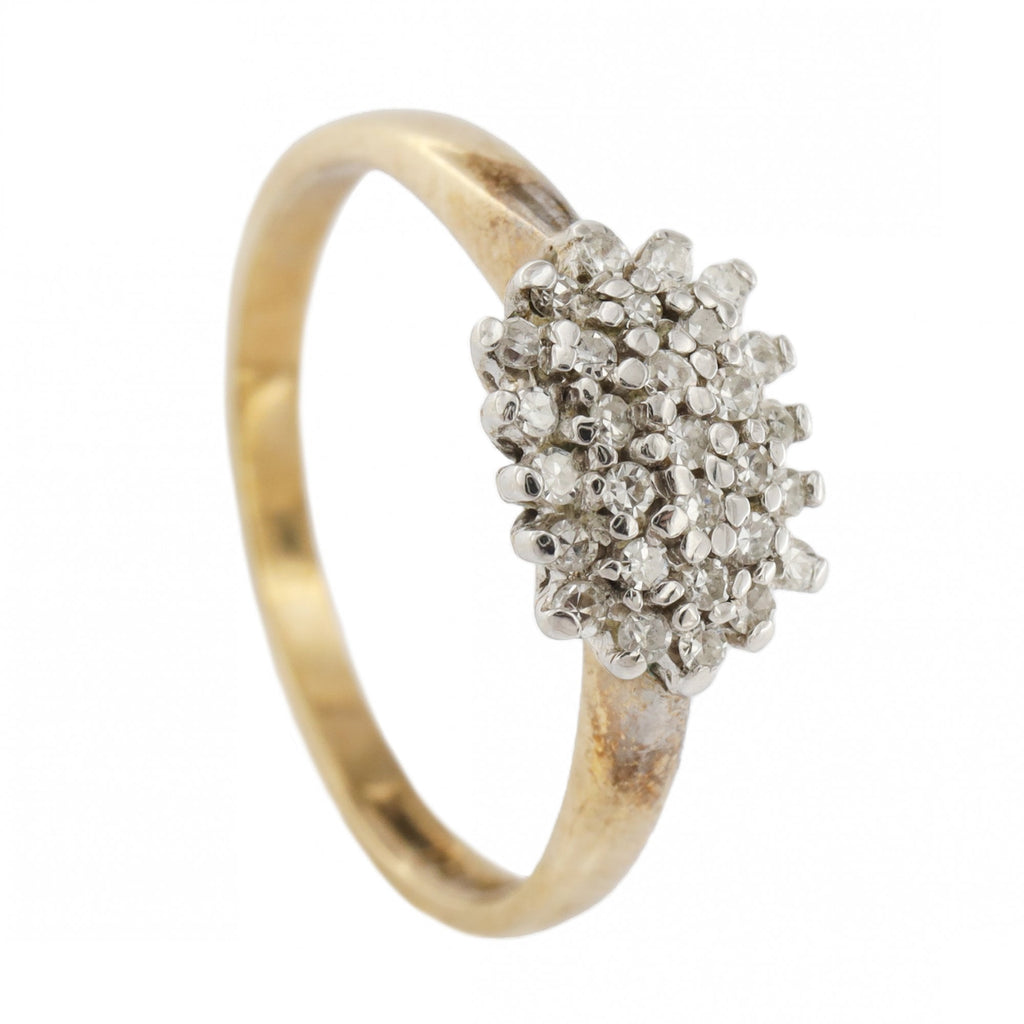 9ct Yellow Gold Diamond 0.33ct Cluster Ring