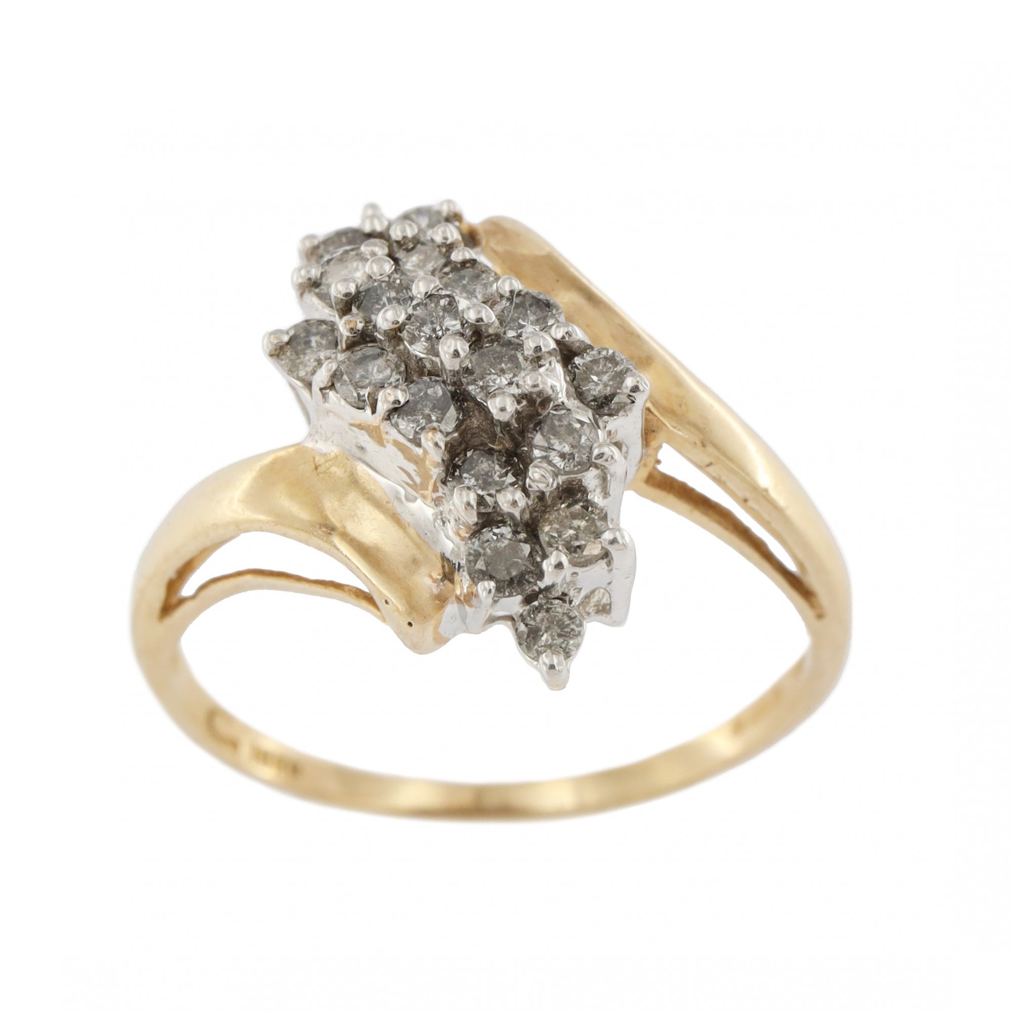 9ct Yellow Gold Diamond 0.50ct Cluster Ring