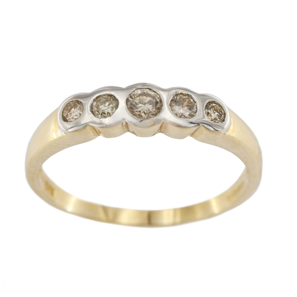 9ct Yellow Gold Diamond 0.25ct 5 Stone Ring