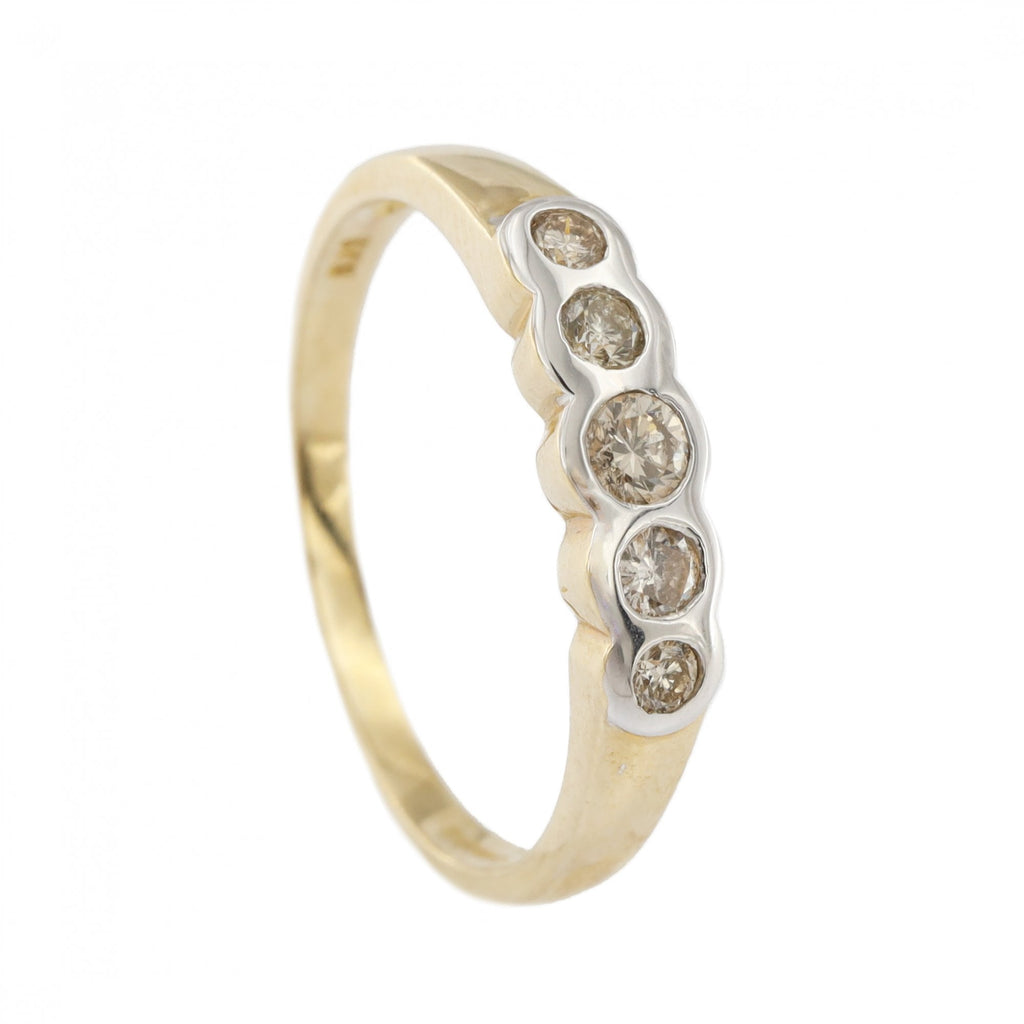9ct Yellow Gold Diamond 0.25ct 5 Stone Ring
