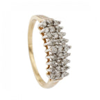 9ct Yellow Gold Diamond 0.25ct 27 Stone Cluster Ring