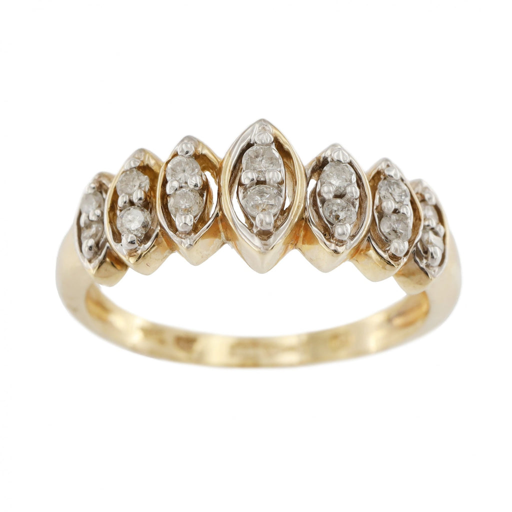 9ct Yellow Gold Diamond 0.20ct Cluster Ring