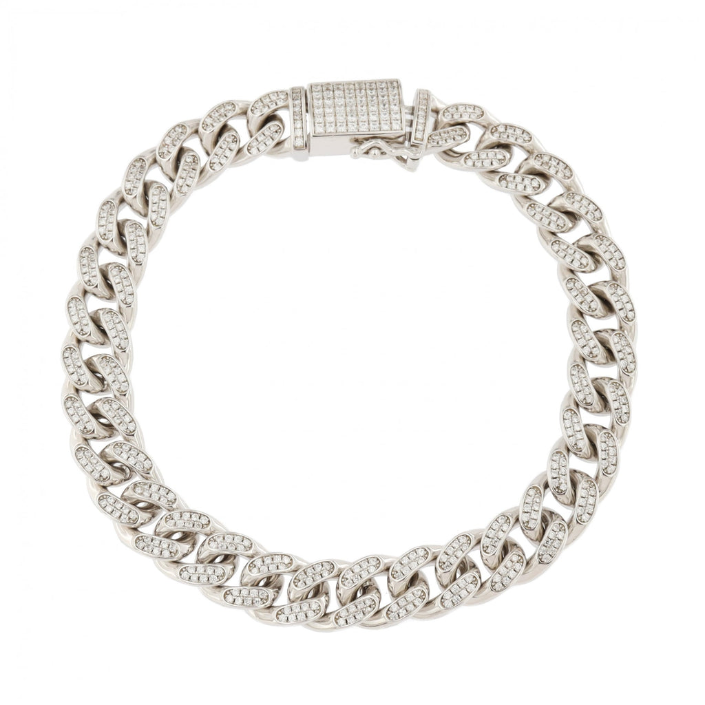 Silver Curb Cubic Zirconia Bracelet