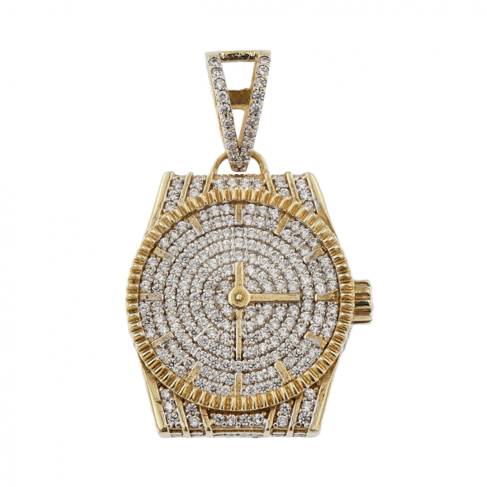 9ct Yellow Gold Cubic Zirconia Watch Pendant