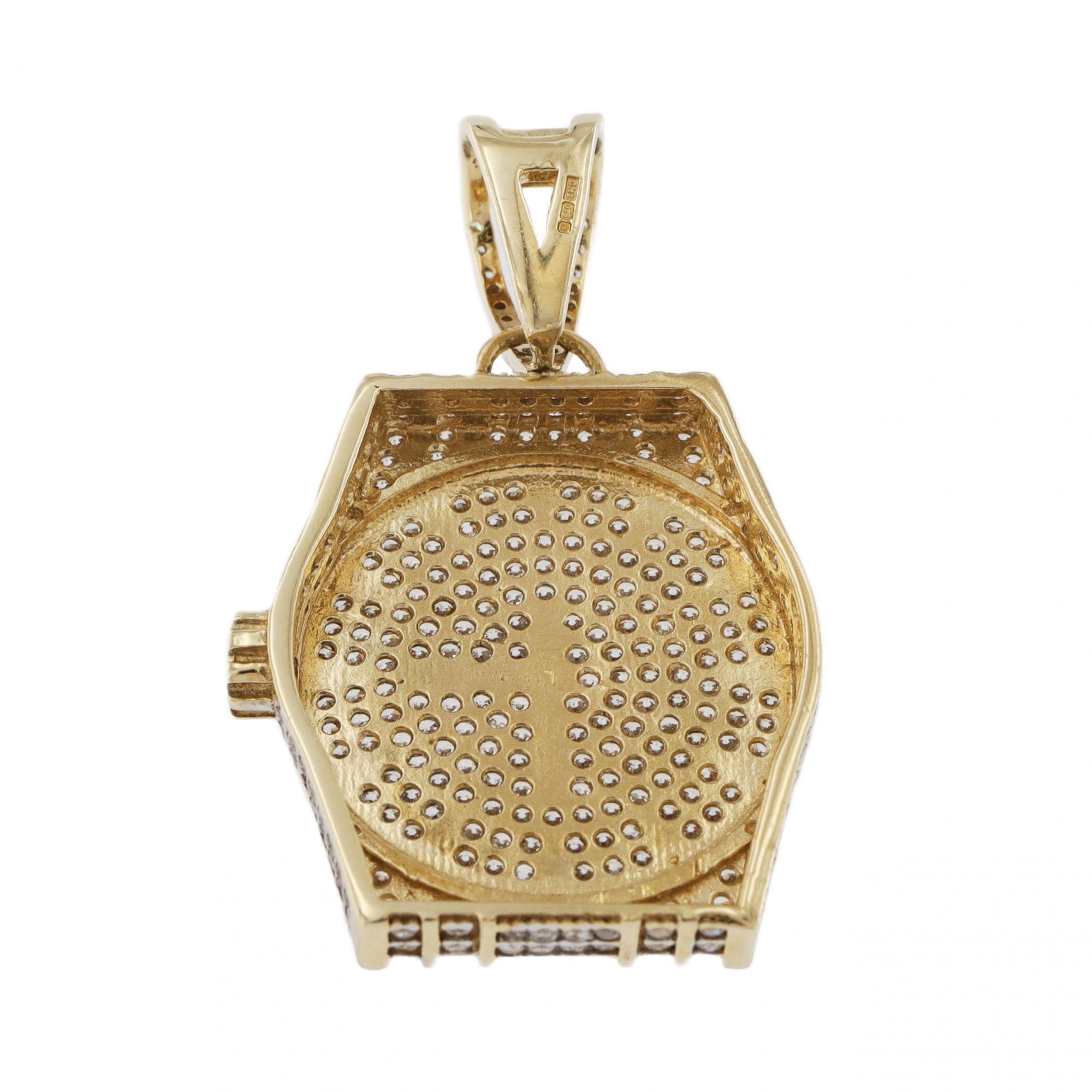 9ct Yellow Gold Cubic Zirconia Watch Pendant