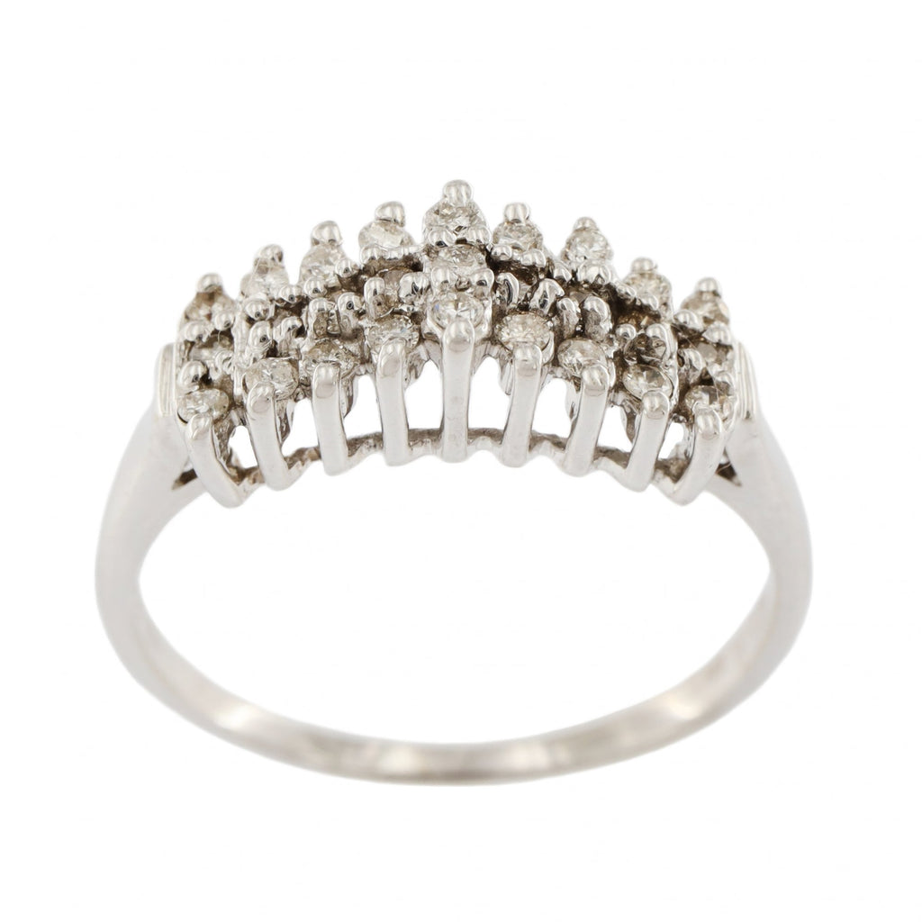 9ct Yellow Gold Diamond 0.25ct Marquise Cluster Ring