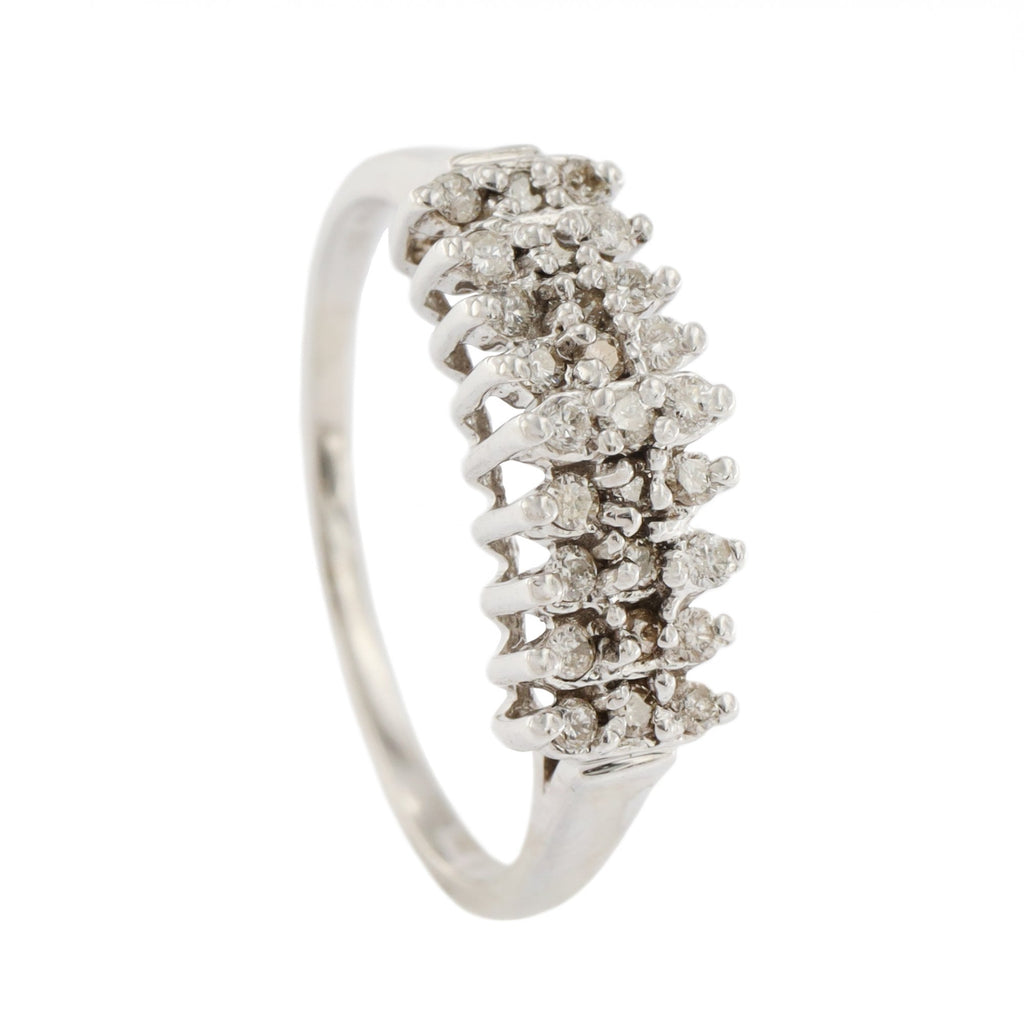 9ct Yellow Gold Diamond 0.25ct Marquise Cluster Ring