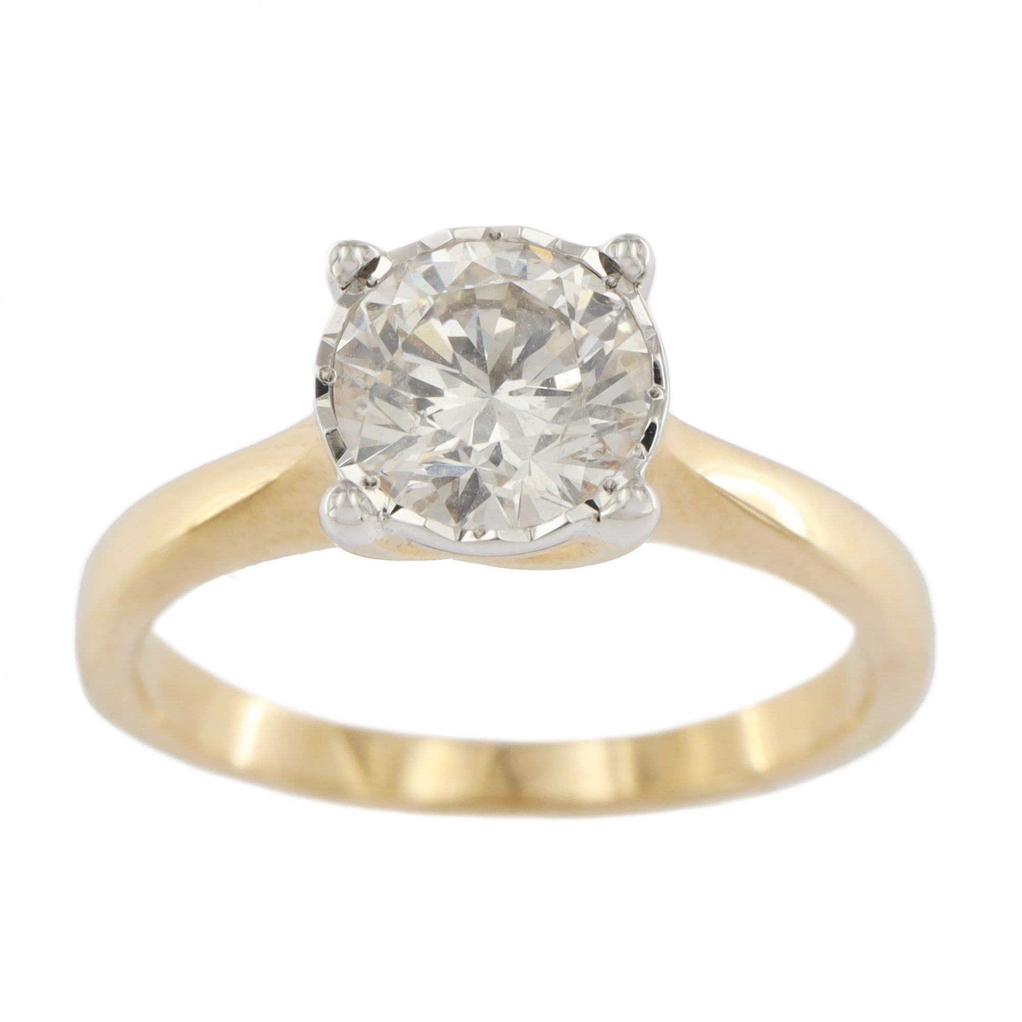 9ct Yellow Gold Diamond 1.10ct Single Stone Ring