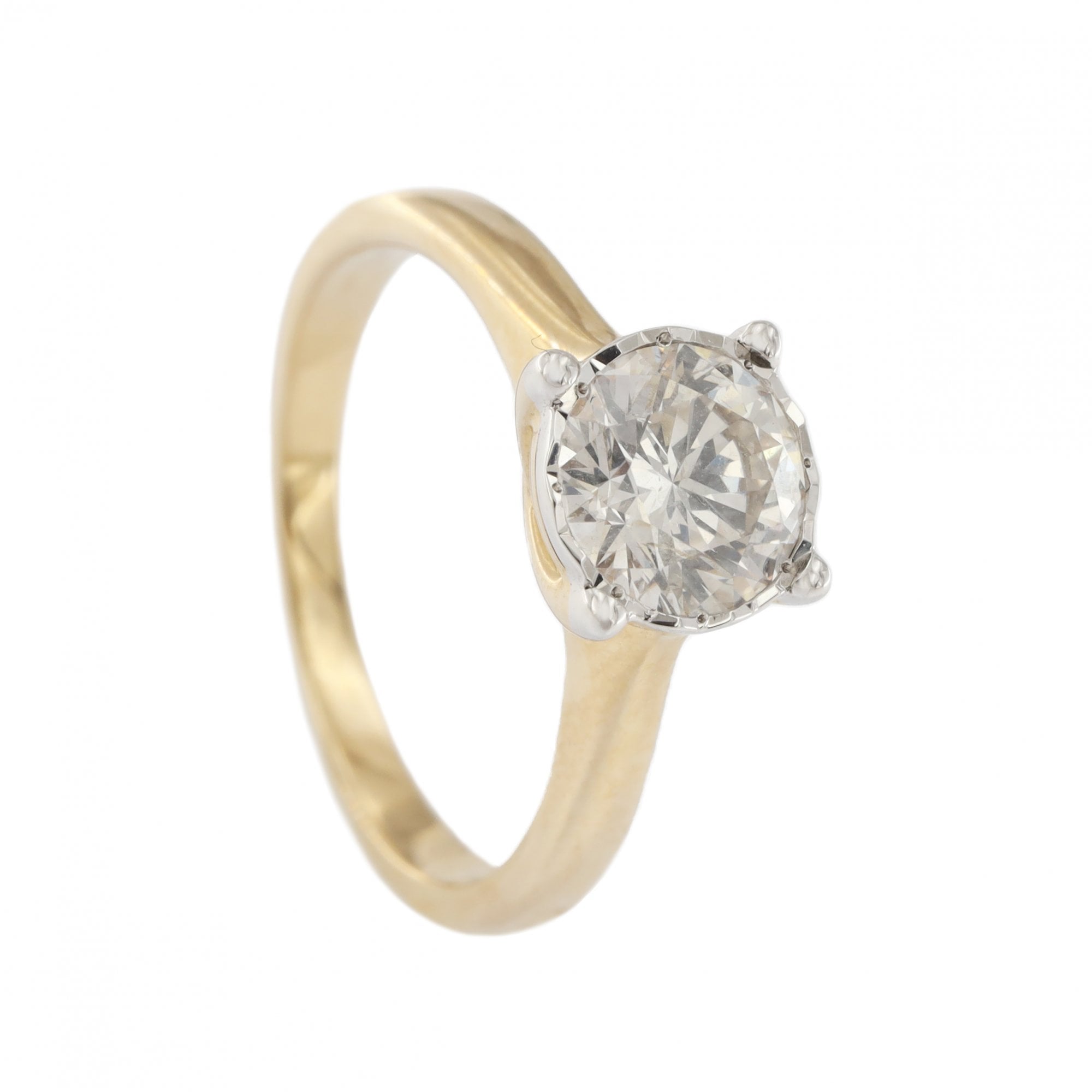 9ct Yellow Gold Diamond 1.10ct Single Stone Ring
