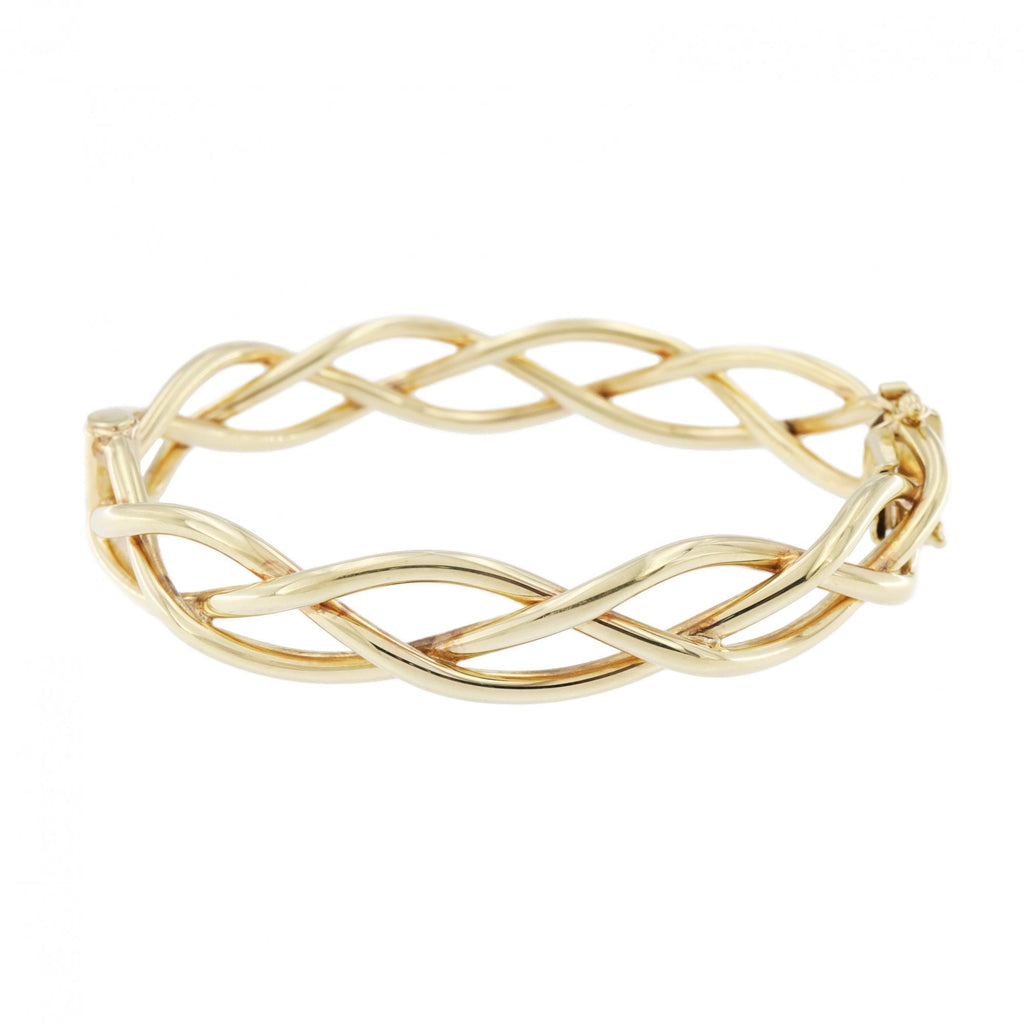 9ct Yellow Gold Twisted Woven Bangle