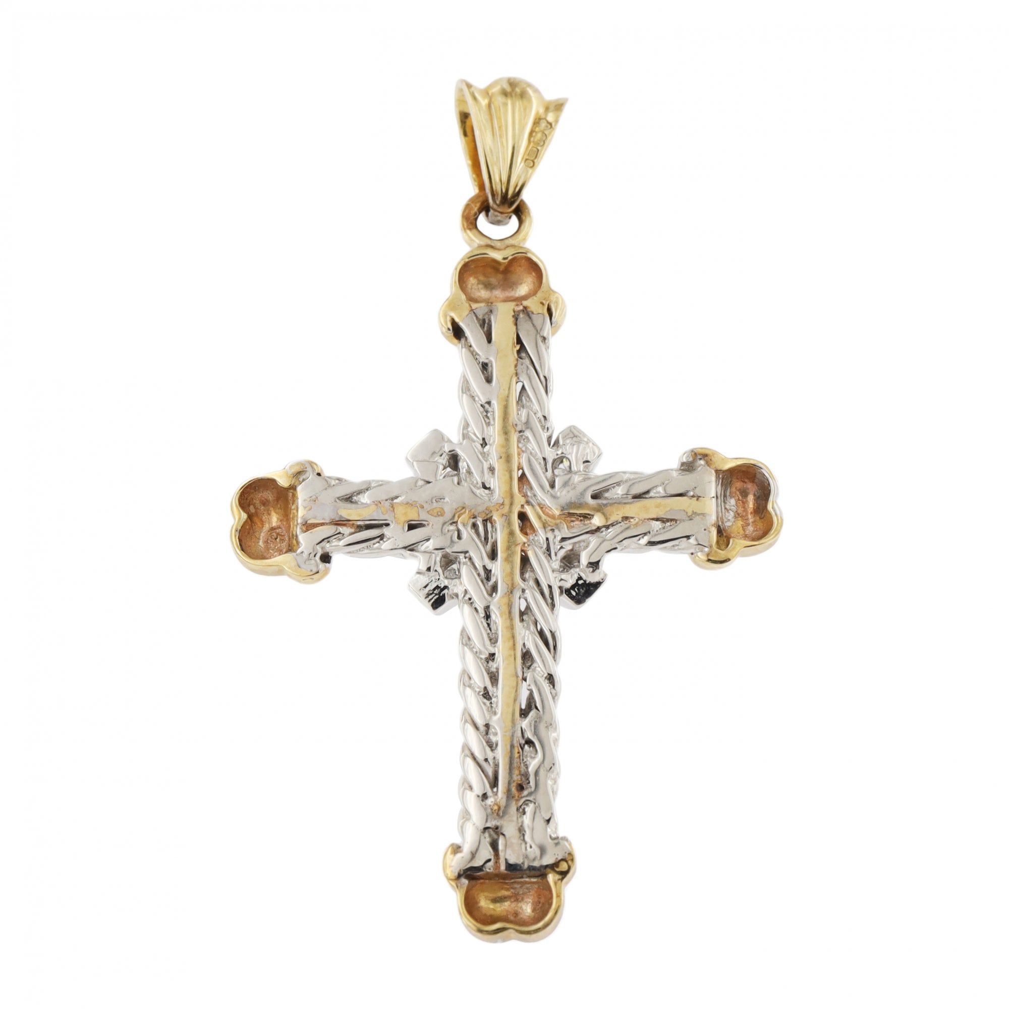 9ct Yellow and White Gold Diamond Cross 0.50ct