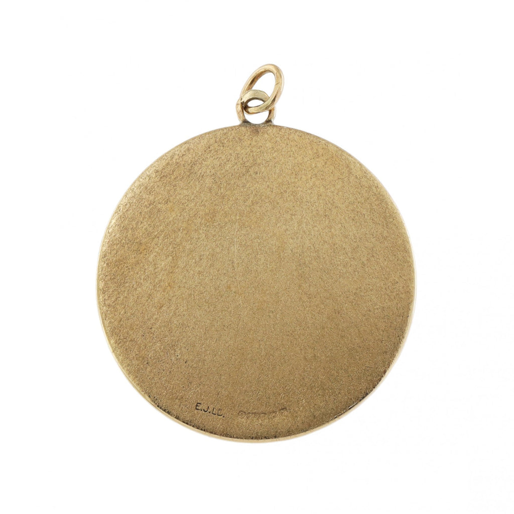 9ct Yellow Gold St. Christopher Large Round Pendant
