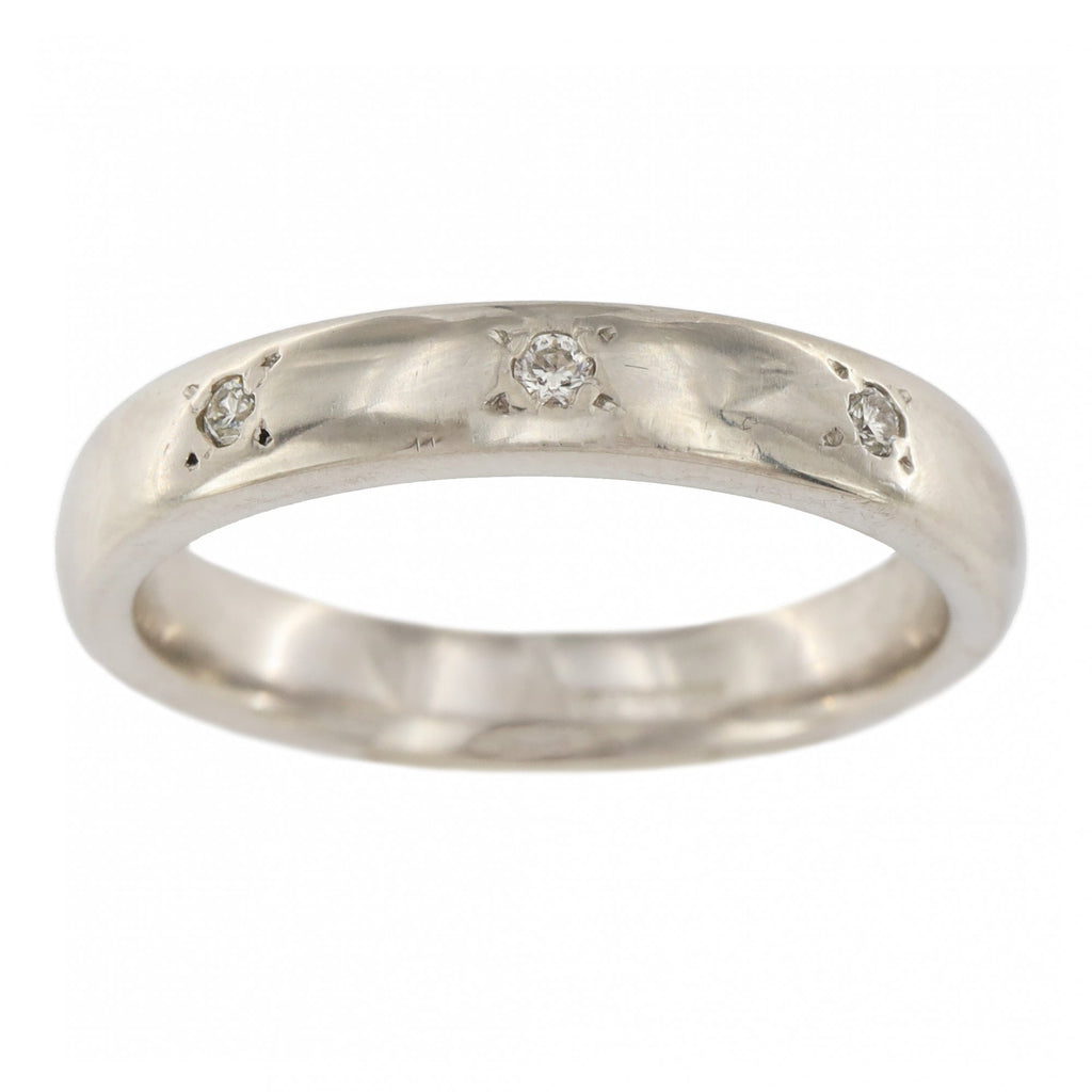 Platinum Diamond 0.15ct 3 Stone Wedding 3mm Ring