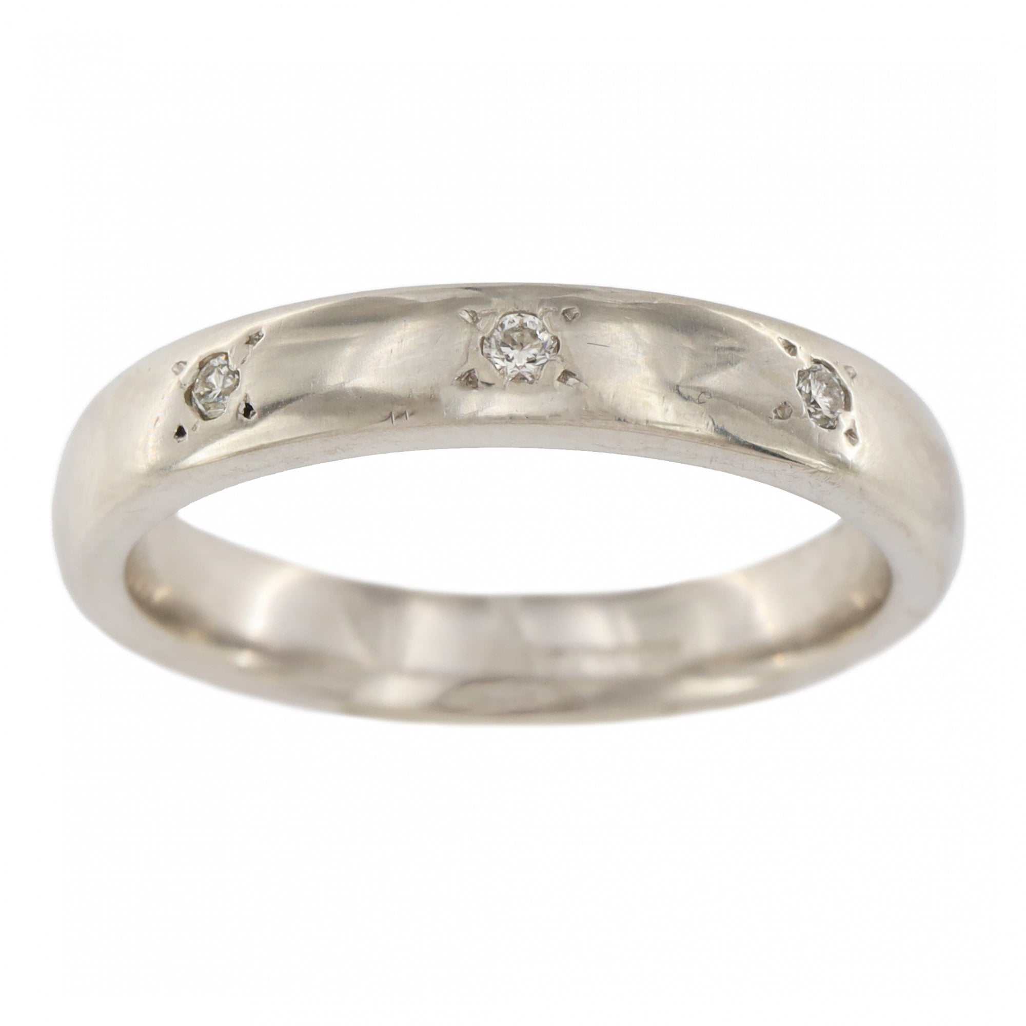 Platinum Diamond 0.15ct 3 Stone Wedding 3mm Ring