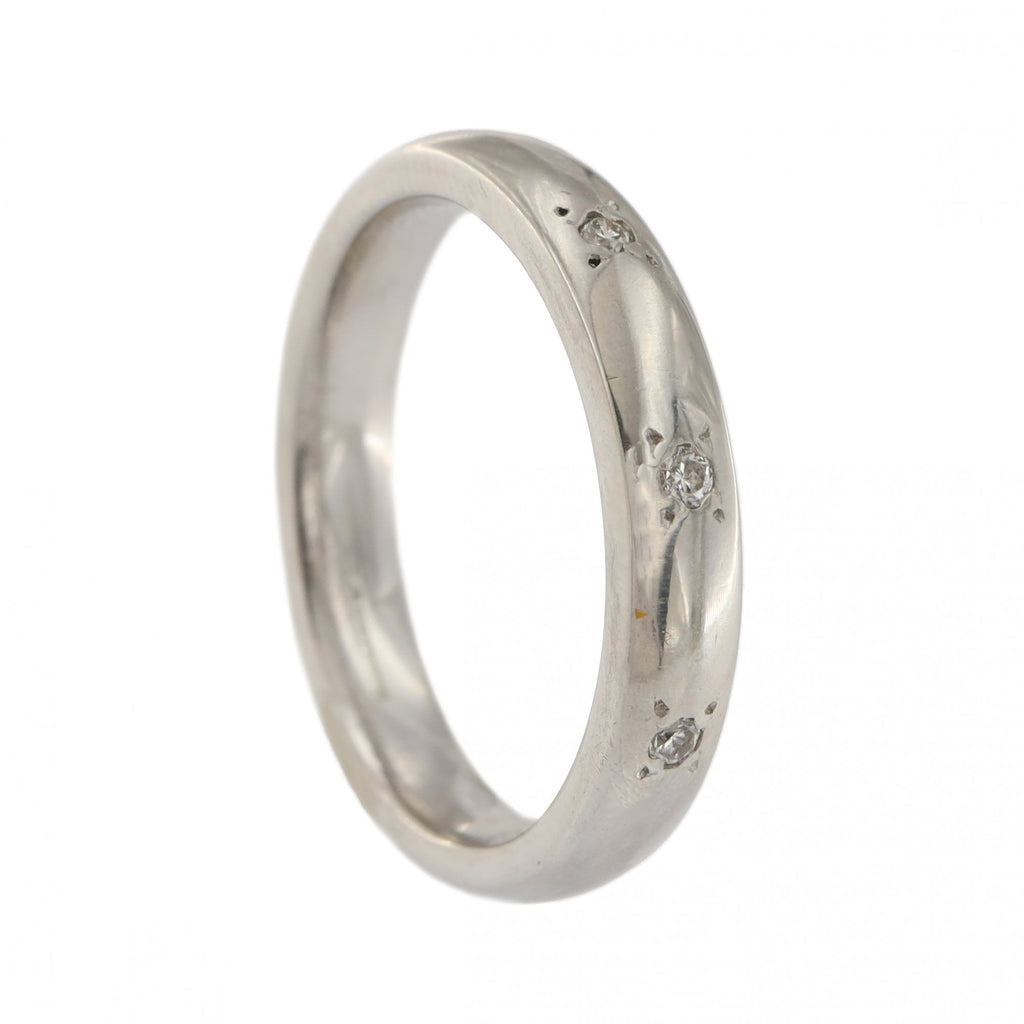 Platinum Diamond 0.15ct 3 Stone Wedding 3mm Ring