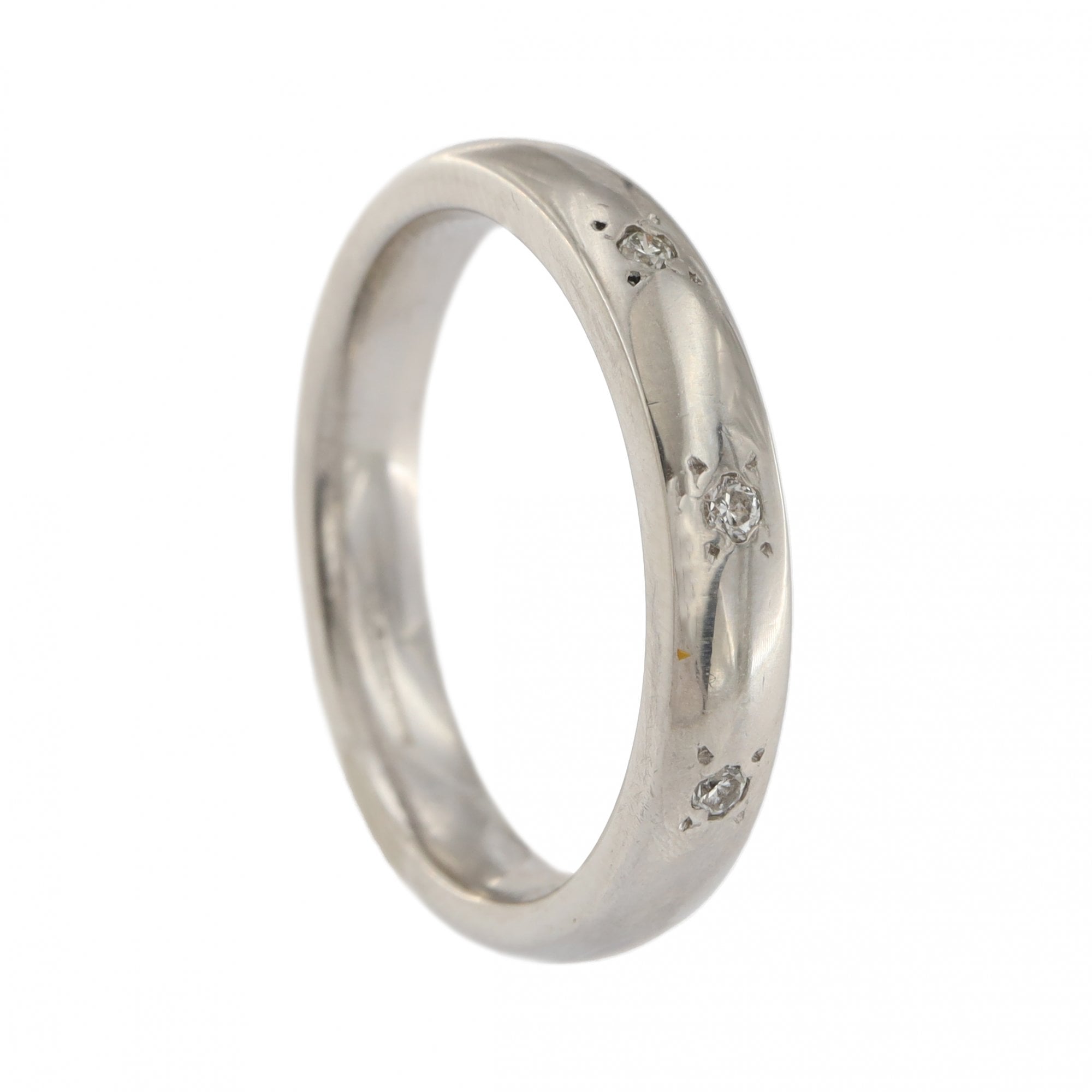 Platinum Diamond 0.15ct 3 Stone Wedding 3mm Ring