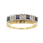 18ct Yellow Gold Sapphire & Diamond 1/2 Eternity Ring