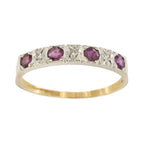 9ct Yellow Gold Ruby & Diamond 1/2 Eternity Ring