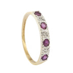 9ct Yellow Gold Ruby & Diamond 1/2 Eternity Ring