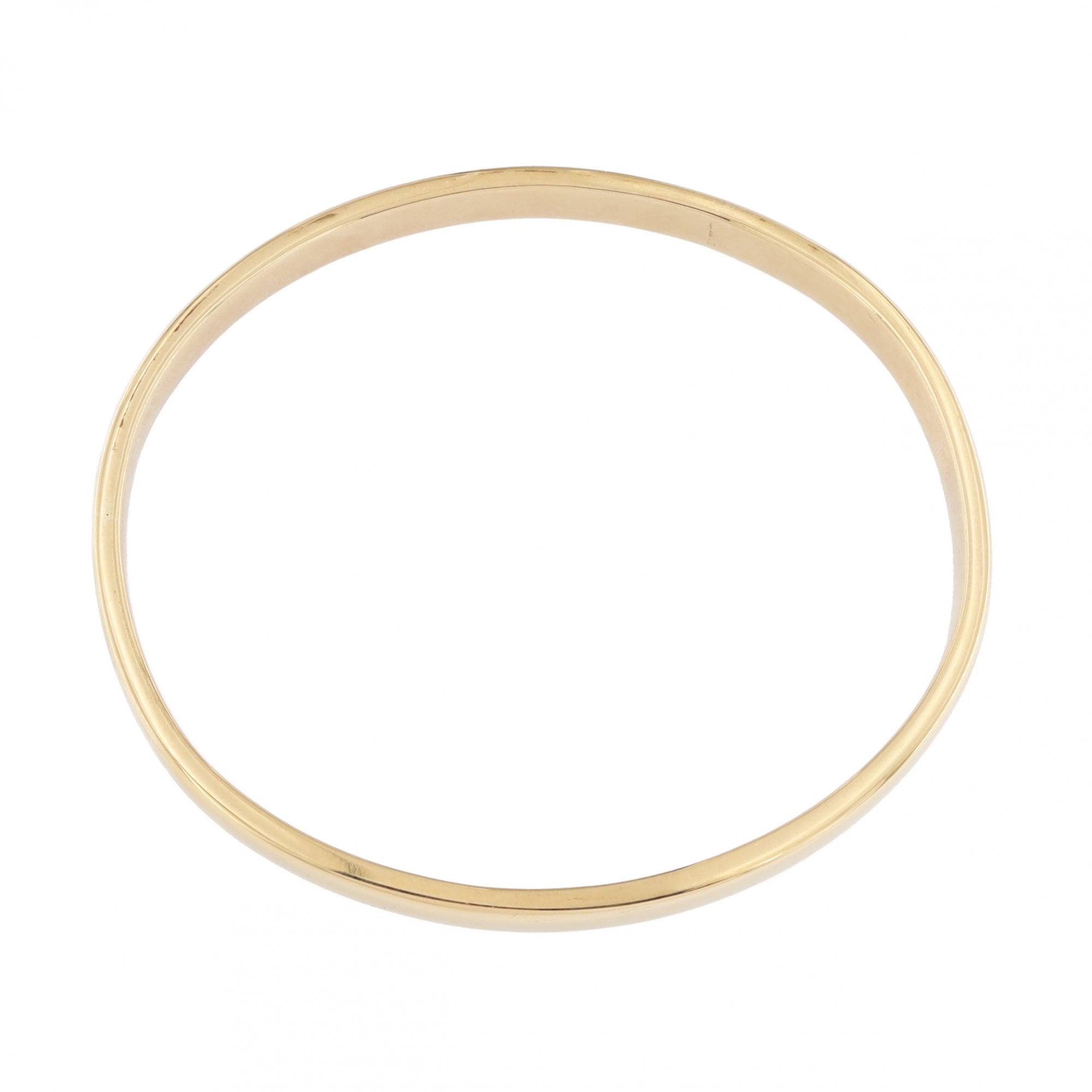 9ct Yellow Gold Oval Solid Bangle