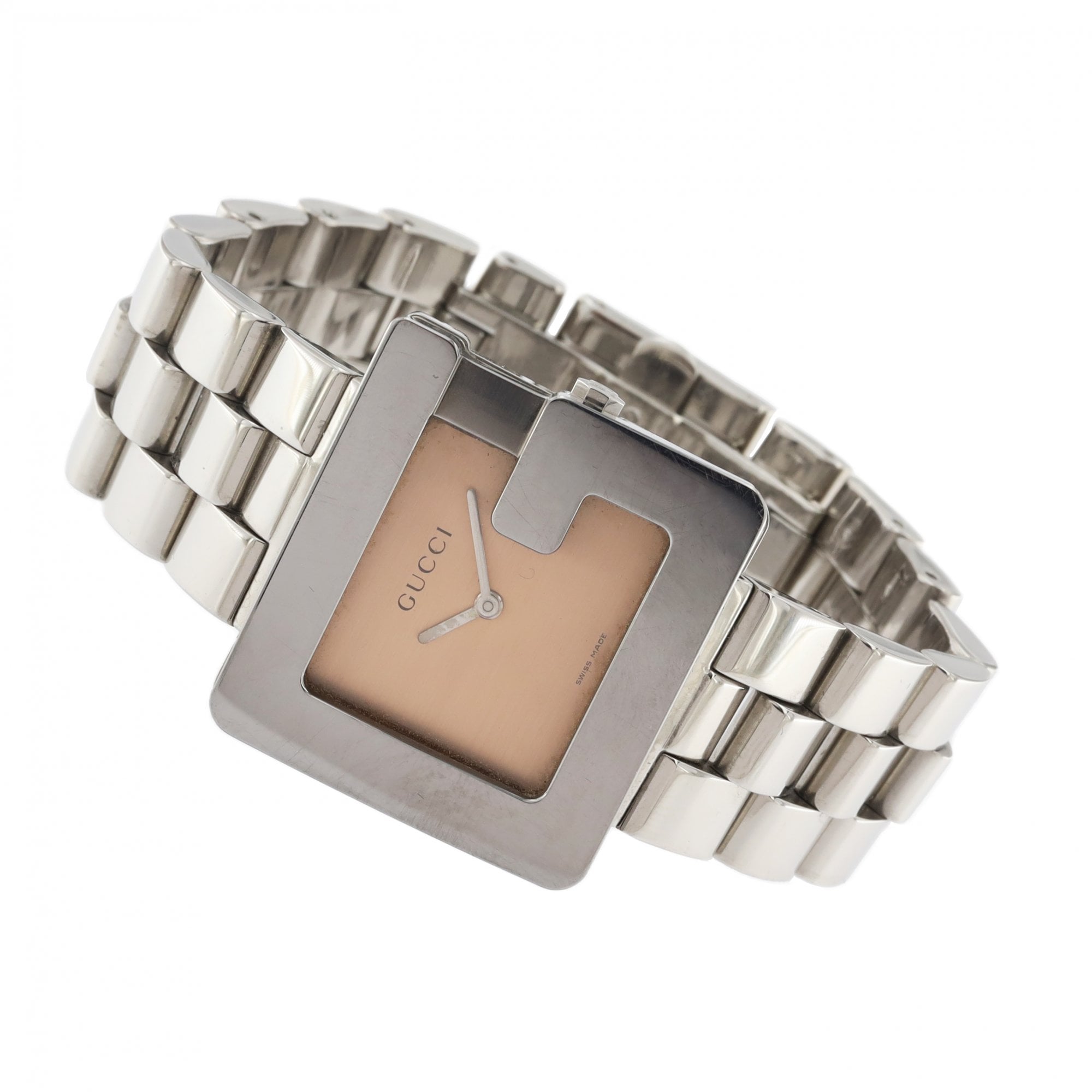 Gucci 3600m G Square Bronze Dial Bracelet Watch
