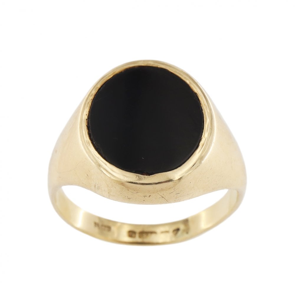 9ct Onyx Oval Signet Ring