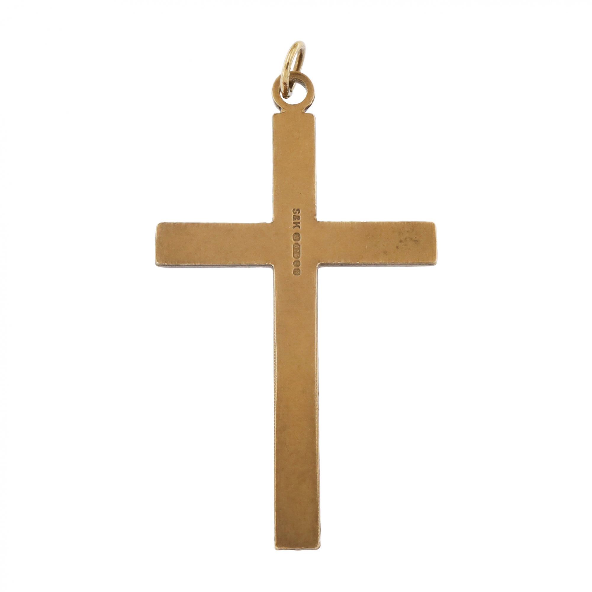 9ct Yellow Gold Engraved Cross Pendant