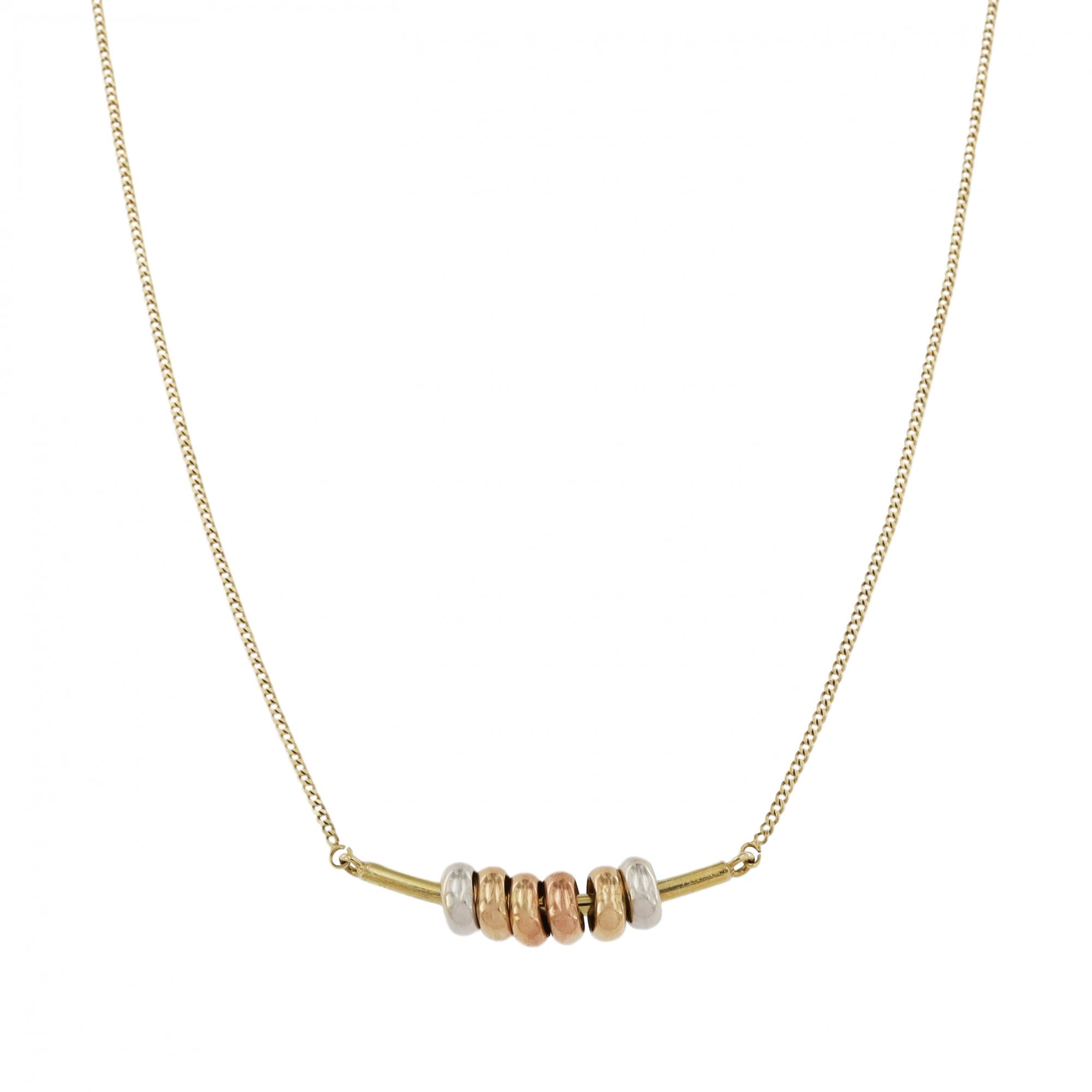 9ct Multicolour Gold Russian Wedding Ring Necklet