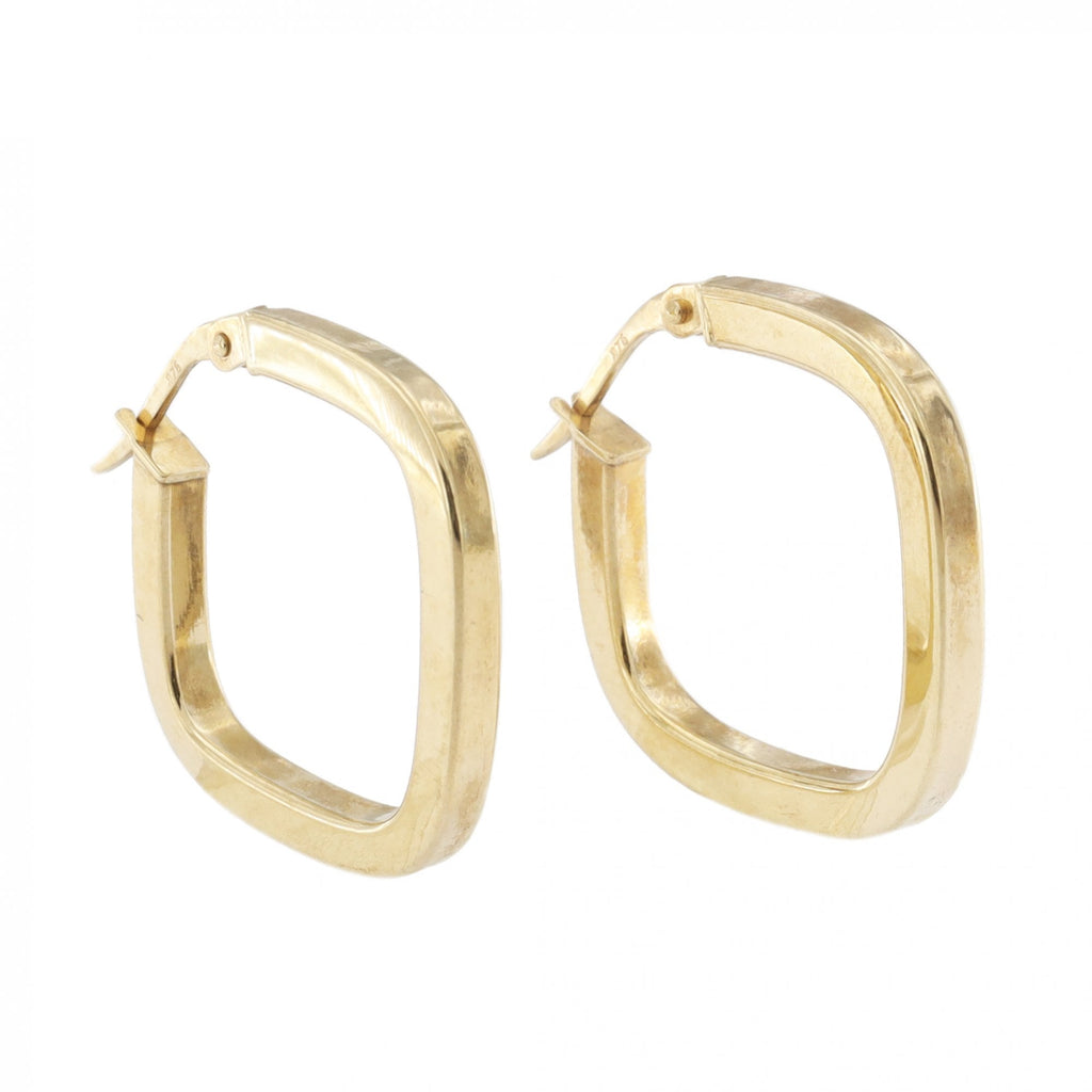 9ct Yellow Gold Square Hoop Earrings