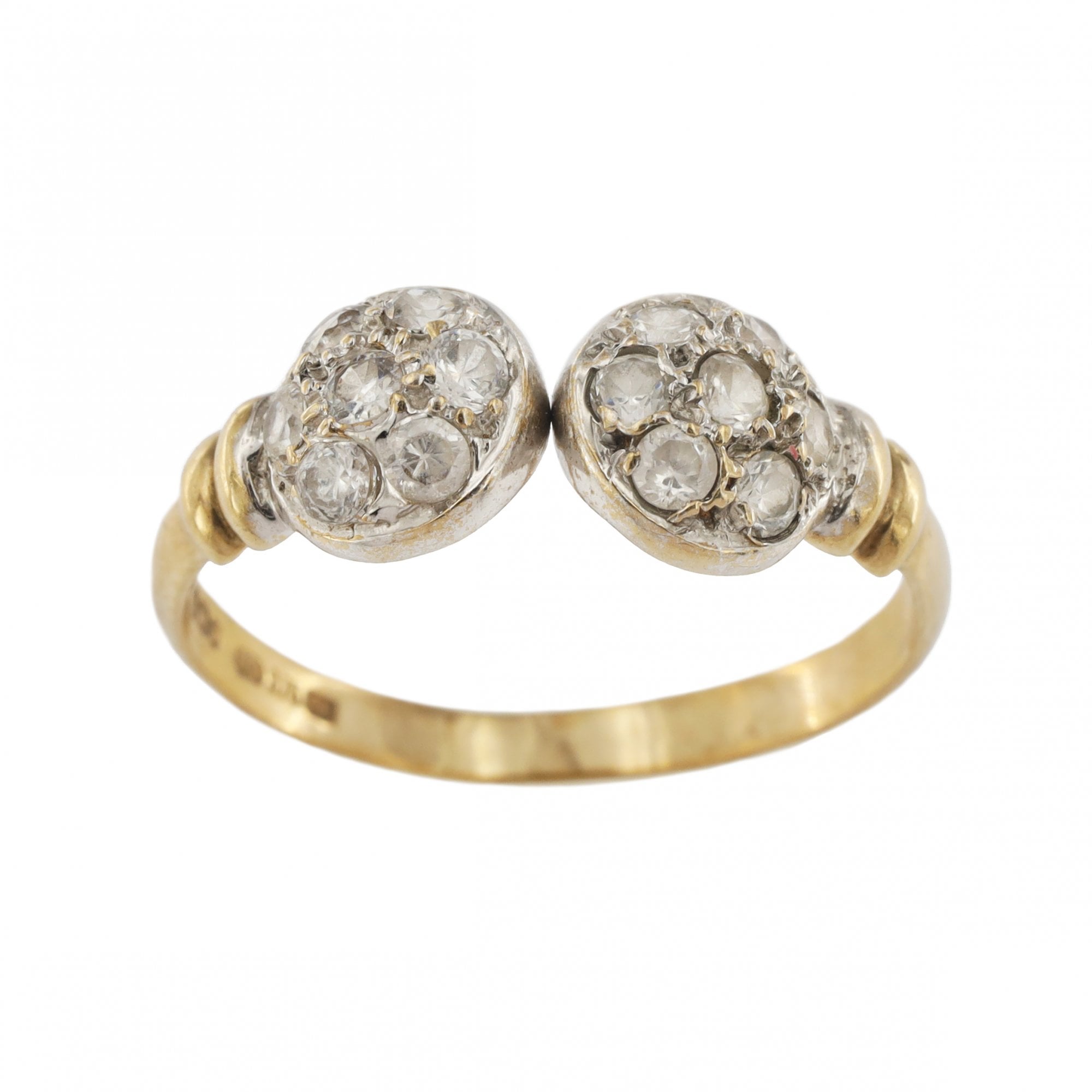 9ct Yellow Gold Cubic Zirconia Love Bangle Ring