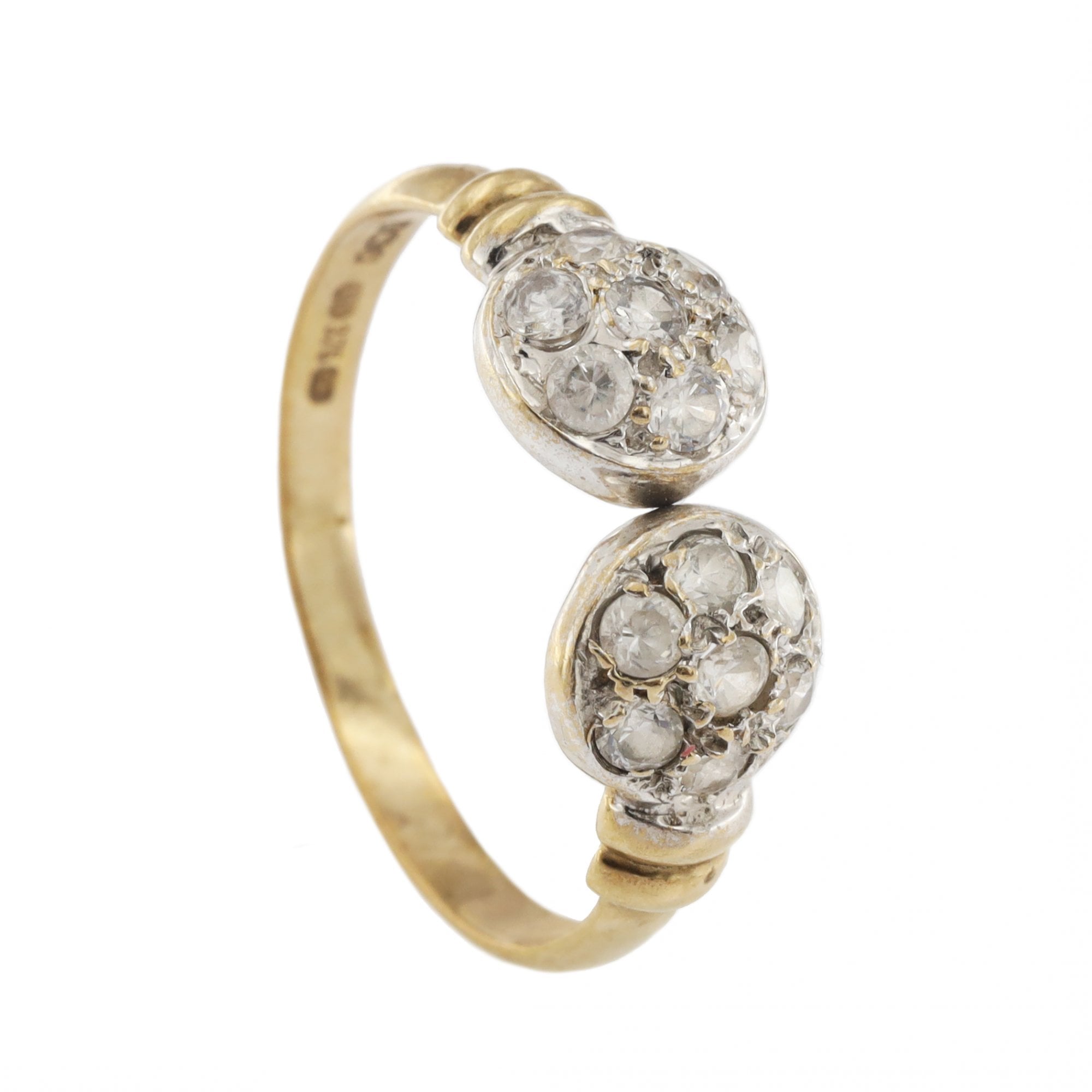 9ct Yellow Gold Cubic Zirconia Love Bangle Ring