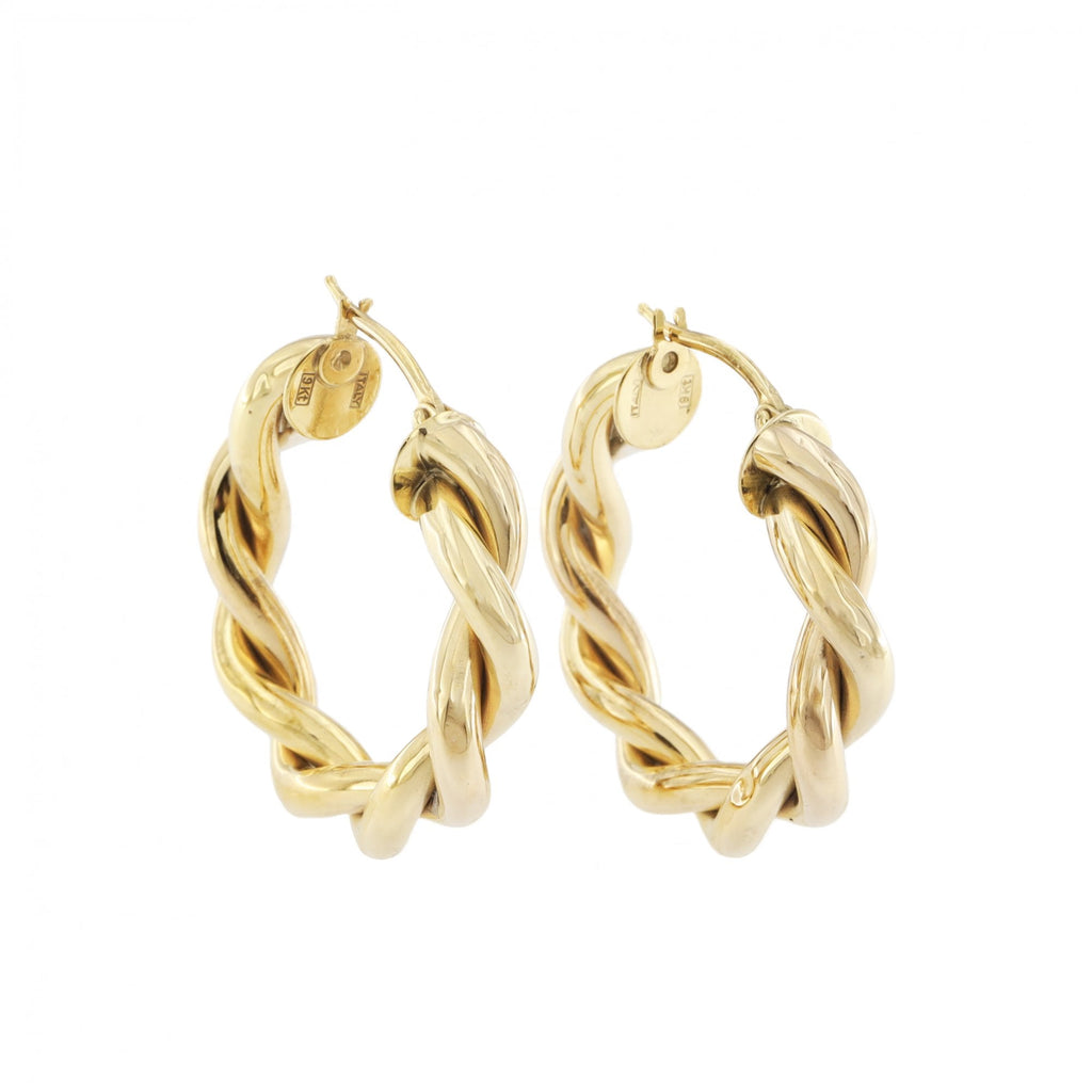 9ct Yellow Gold Twisted Hoop Earrings
