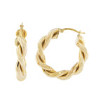 9ct Yellow Gold Twisted Hoop Earrings