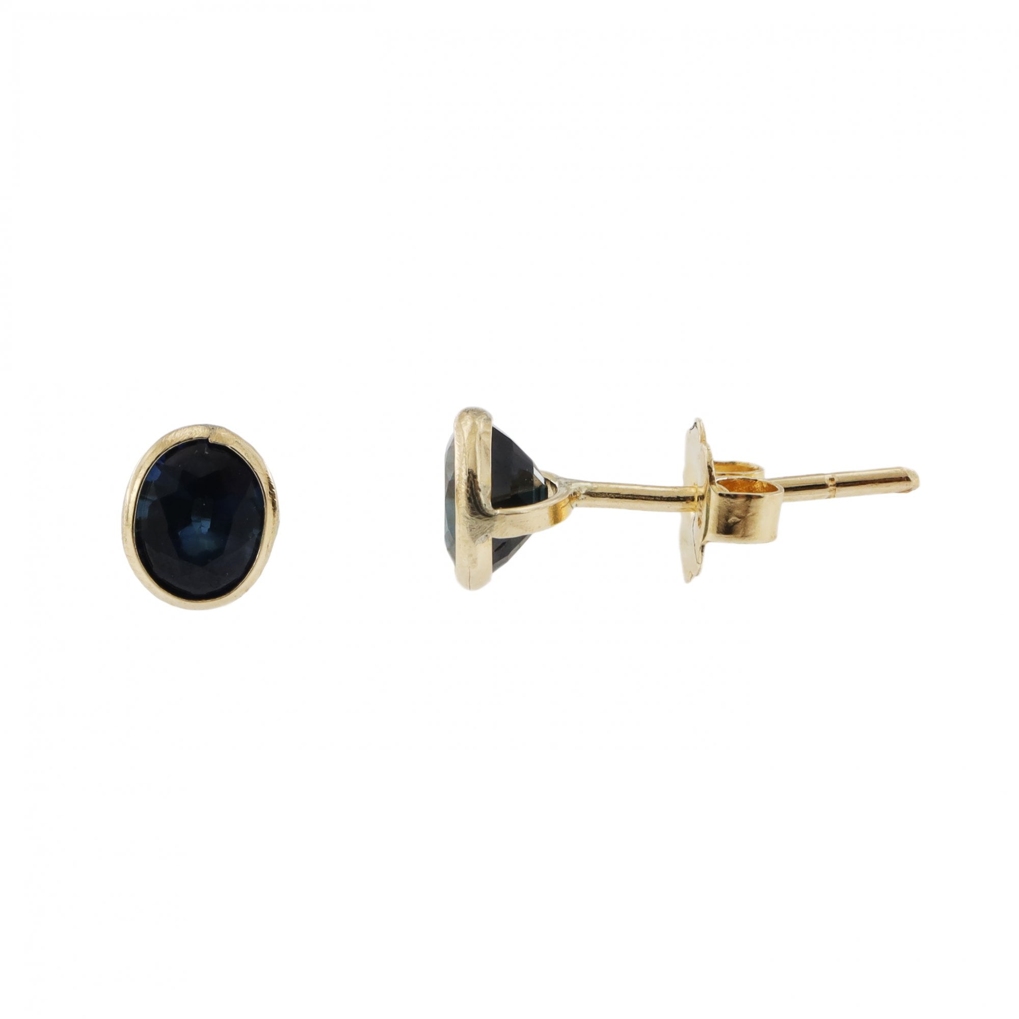 9ct Yellow Gold Oval Sapphire Stud Earrings