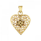 14ct Yellow Gold Star Of David Heart Pendant