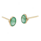 9ct Yellow Gold Emerald Stud Earrings