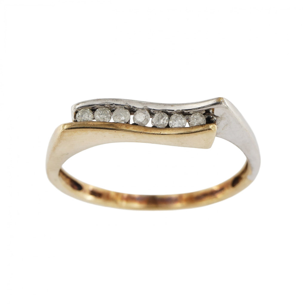 9ct Yellow Gold Diamond 0.15ct 7 Stone Ring