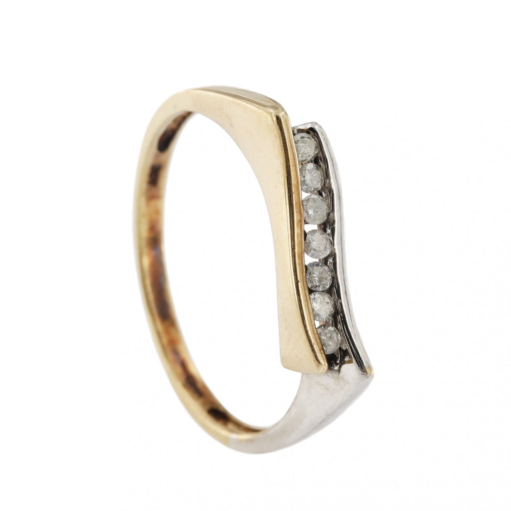 9ct Yellow Gold Diamond 0.15ct 7 Stone Ring