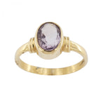 9ct Yellow Gold Amethyst Single Stone Ring